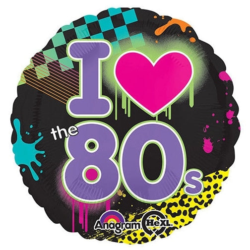 Totally 80’s “I Love the 80’s” 17 Inch Foil Mylar Balloon [27459]