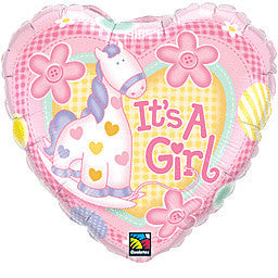 It's a Girl Soft Pony 18 Inch Foil Mylar Balloon [91296]