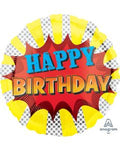 Happy Birthday Super Hero 18 Inch Foil Mylar Balloon [41288]