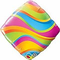 Qualatex Wavy Stripes Accent Patterns Diamond 18 Inch Foil Mylar Balloon [34414]