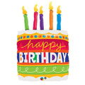 Qualatex Birthday Cake with Candles 35 Inch Foil Mylar Balloon [17269]