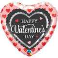Qualatex Happy Valentine's Day Scalloped Trim 18 Inch Heart Shaped Foil Mylar Balloon [46080]