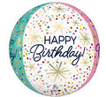 ORBZ Happy Birthday Confetti Sprinkle 15 Inch Clear Foil Balloon [44854]