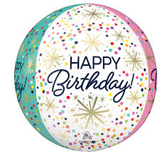 ORBZ Happy Birthday Confetti Sprinkle 15 Inch Clear Foil Balloon [44854]