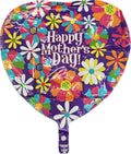 Happy Mother's Day Heart Shaped 20 Inch Foil Mylar Balloon [28088]