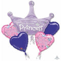 Happy Birthday Princess Balloon Bouquet 5 Pieces [22284]
