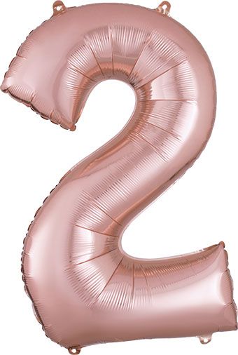 Number 2 Jumbo Balloon 34 Inch Foil Balloon Rose Gold Color [36212]