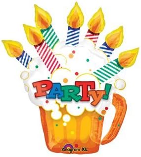 Pint Of Birthday Wishes Party Time 30" Mylar Foil Balloon [26794]