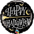 Qualatex  Happy Halloween Golden Broomstick 18 Inch Foil Mylar Balloon [58155] [58155]