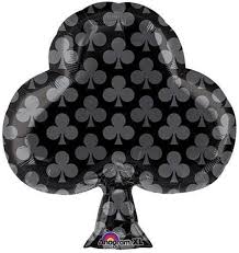 19"X21" BLACK CLUB SHAPE BALLOON [15898]