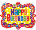 Large Shape Happy Birthday Picture Fram Holographic 30 Inch Balloon - 1 Pack NOT INFLATED [85823]