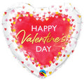 Qualatex Happy Valentine's Day Watercolor Hearts 18 Inch Heart Shaped Foil Mylar Balloon [20946]
