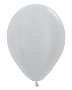 Sempertex 11 Inch Metallic Silver Latex Balloons Bag of 100 [53067]