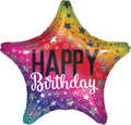 Happy Birthday Rainbow Star Shape 19 Inch Foil Mylar Balloon [35228]