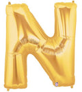 Megaloon Letter N Gold 34 Inch Foil Mylar Balloon [15914G]