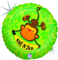 18" ROUND HANG IN THERE MONKEY BALLOON [86684]