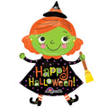 Halloween Cute Witch Super Shape 37 Inch Foil Mylar Balloon [29381]
