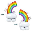 AIRLOONZ Half Rainbow Stars and Clouds 52 Inch Foil Mylar Balloon [42462]