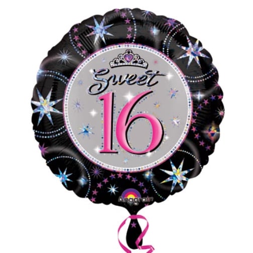 Sweet 16 Sparkle Prismatic 18 Inch Foil Mylar Balloon [118998]