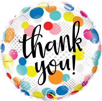 Thank You Dots Upon Dots 18 Inch Foil Mylar Balloon [49207]