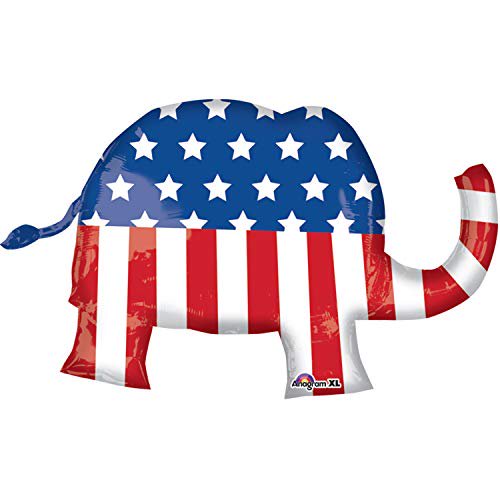 Election Balloons - Republican Elephant Balloon - 40 Inch Mylar Balloon [32648]