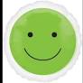 Green Transparent Smiley 18 Inch Foil Mylar Balloon [18115]