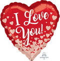 I Love You Ombre Hearts 18 Inch Mylar Foil Heart Shape Balloon [36797]
