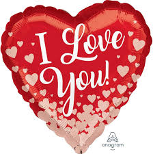 I Love You Ombre Hearts 18 Inch Mylar Foil Heart Shape Balloon [36797]