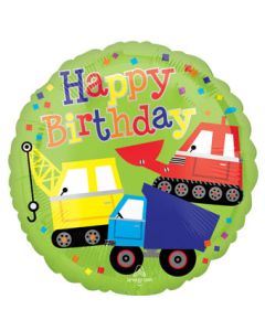 Happy Birthday Trucks 18 Inch Foil Mylar Balloon [45949]