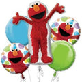 Elmo Style Birthday Balloon Bouquet 5 Foil Balloons [24821]