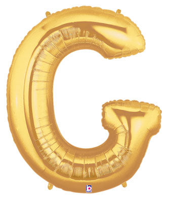 Megaloon Letter G  Gold 34 Inch Foil Mylar Balloon [15907G]