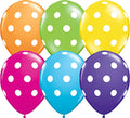 Qualatex Tropical Assorted Colors Big Polka Dots 16 inch Latex Balloons 50 Count  [27498]