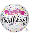 Happy Birthday Sparkle Banner 18 Inch Foil Mylar Balloon [39951]