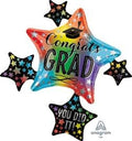 Anagram  Colorful Congrats Grad Cap Cluster 35 Inch Foil Mylar Balloon [40917]