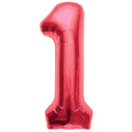 Northstar Balloons Number 1 - Red Helium Foil Balloon - 34 inch [115]