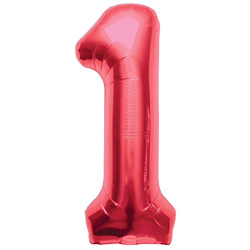 Northstar Balloons Number 1 - Red Helium Foil Balloon - 34 inch [115]