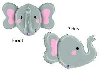 Dimensionals Elephant Head Shape Multi-sided Balloon, 34 Inches [35567]