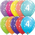 Happy Birthday Stars Number 4 11 Inch Latex Balloons Bag of 6 [49592]
