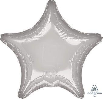 Metallic Silver 19 Inch Star Shaped Foil Mylar Balloon [30576]