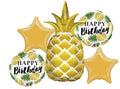 American Balloon Company Pineapple Birthday Balloon Bouquet [57362-SET-05]