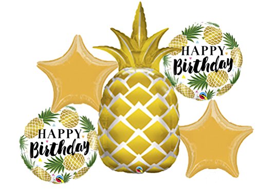 American Balloon Company Pineapple Birthday Balloon Bouquet [57362-SET-05]