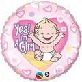Baby Yes I'm A Girl 18 Inch Foil Mylar Balloon [86890]