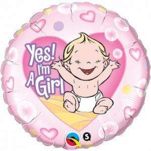 Baby Yes I'm A Girl 18 Inch Foil Mylar Balloon [86890]