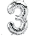 Number 3 Silver Foil Balloon 34 Inch [97]