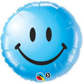 Smiley Face Blue 18 Inch Foil Mylar Balloon [29638]