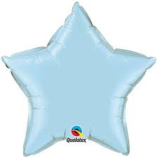 Qualatex Pearl Light Blue 19 Inch Star Shaped Foil Mylar Balloon [54802] (D)