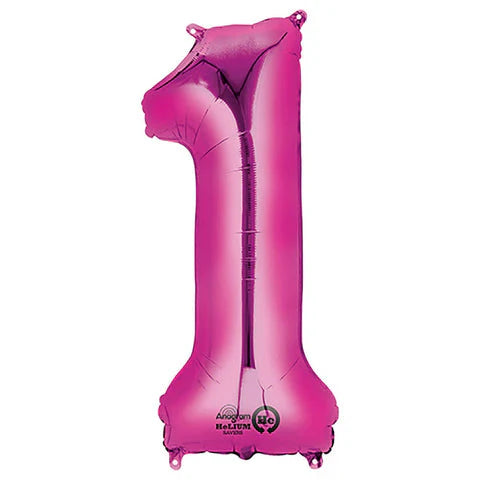Number 1 Pink 34 Inch Foil Mylar Balloon [28275]