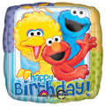 Sesame Street Happy Birthday Square 18 Inch  Foil Mylar Balloon [17852]