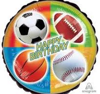 Sports Fan Happy Birthday 18 Inch Foil Mylar Balloon 1 Pack [111773]