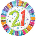 18 INCH PRISMATIC RADIANT AGE 21 MYLAR BALLOON